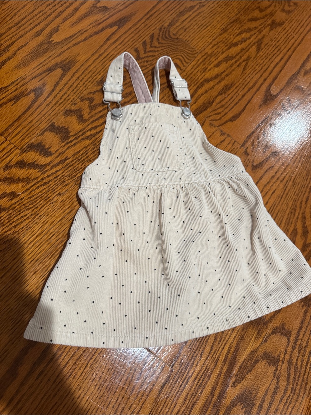 Kids Zara Cream Polka Dot Overall Dress